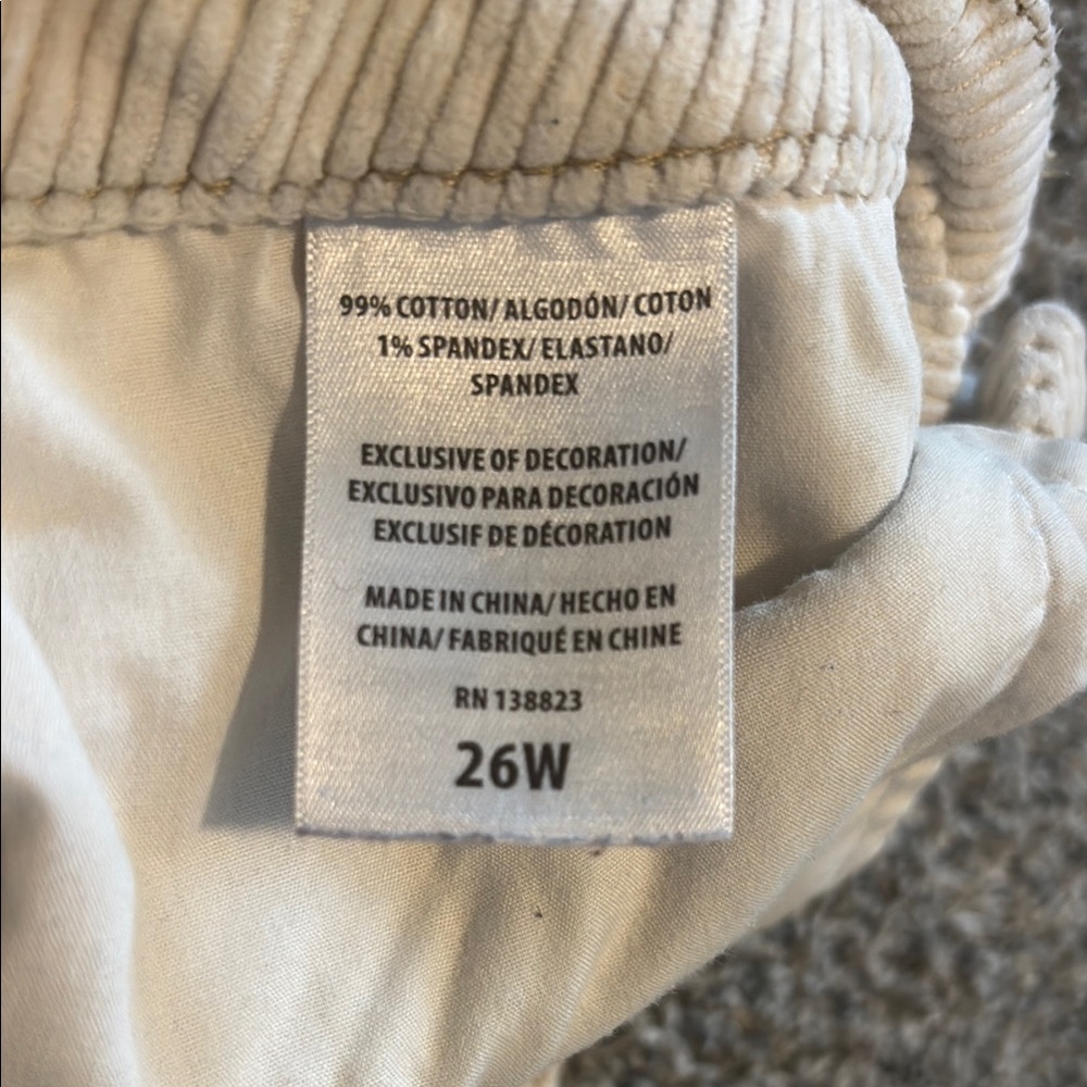 Cream Corduroy Pants - Picture 4 of 6